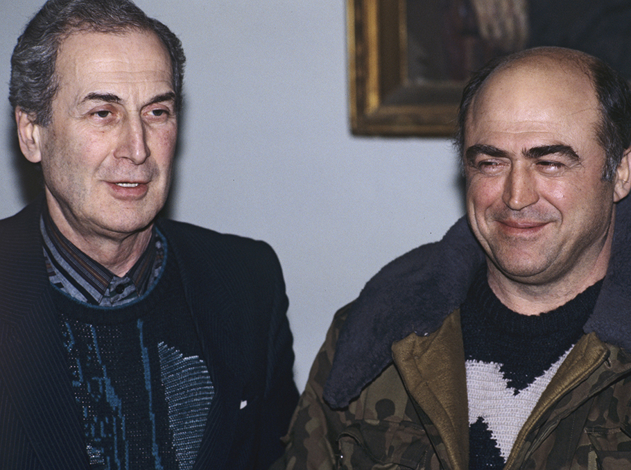 Jaba Ioseliani and Tengiz Kitovani (on the right)