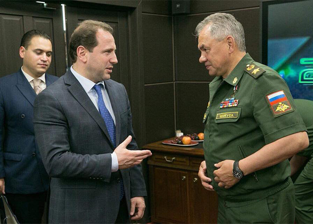 Davit Tonoyan and Russian Defense Minister Sergey Shoygu