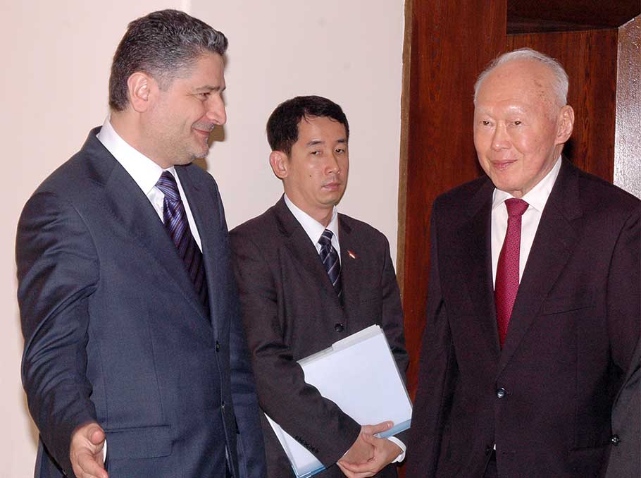 Lee Kuan Yew and Armenian PM Tigran Sargsyan