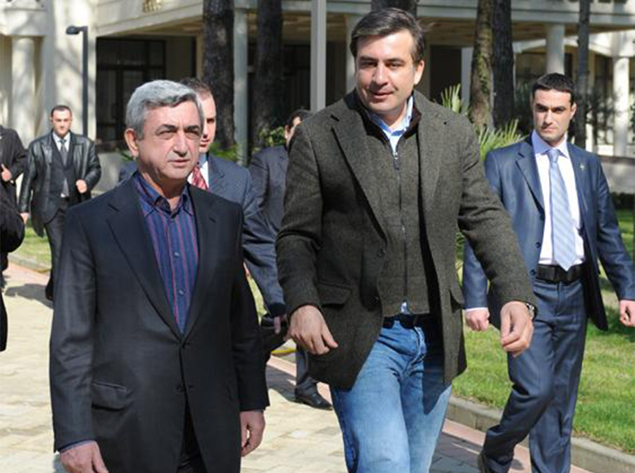 Serzh Sargsyan and Mikheil Saakashvili in Batumi 