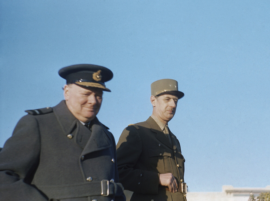 Ուինսթոն Չերչիլը եւ Շառլ դը Գոլը Մառակեշում 1944 թվականին