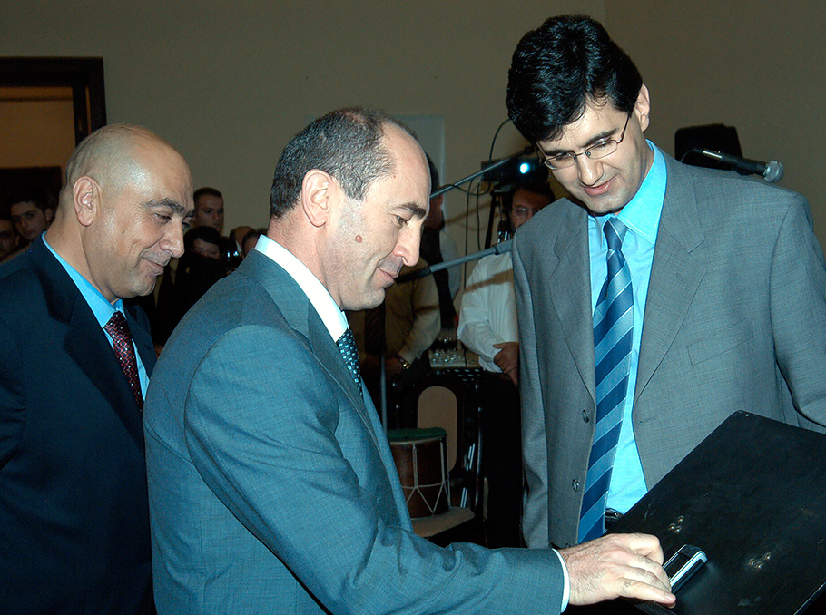 Pierre Fattouche, Robert Kocharyan and Ralph Yirikian on June 30, 2005