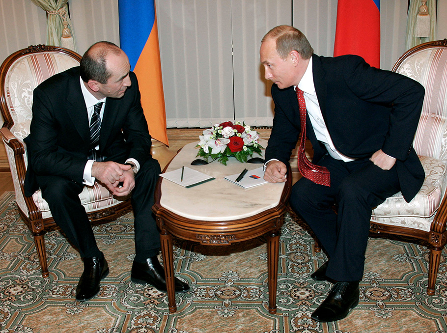 Robert Kocharyan and Vladimir Putin on January 22, 2006 