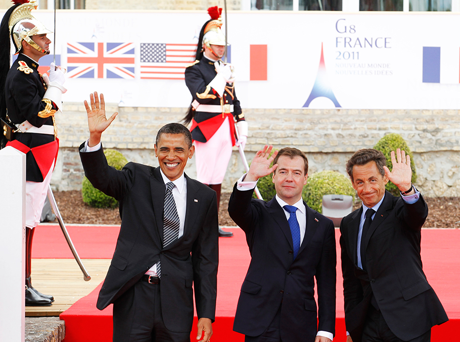 Obama, Medvedev and Sarkozy in Deauville