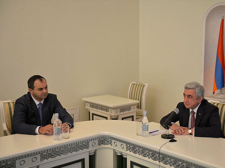Serzh Sargsyan and Artur Davtyan on September 19, 2016