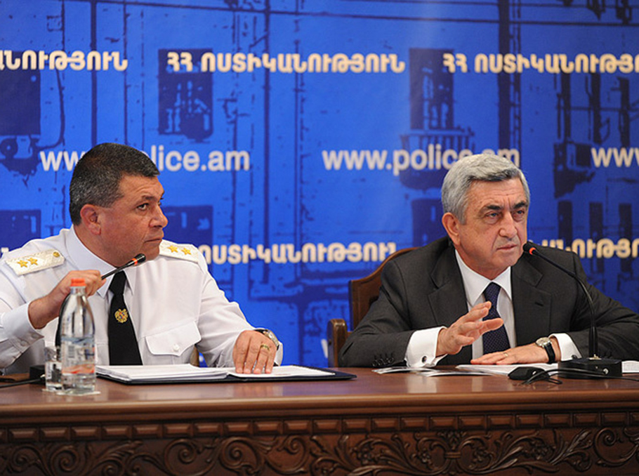 Vladimir Gasparyan and Serzh Sargsyan on July 20, 2012