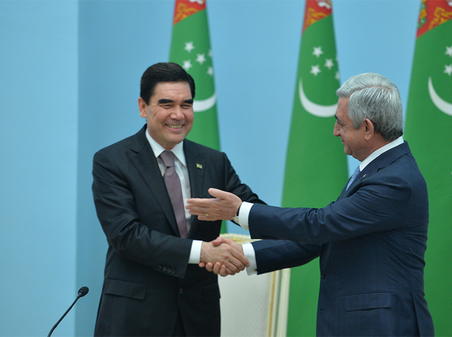 Serzh Sargsyan and Gurbanguly Berdimuhamedov on August 24, 2017