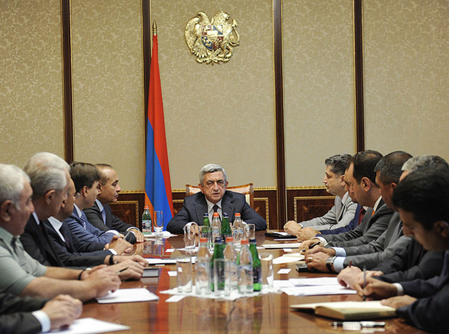 Serzh Sargsyan at the session of the National Security Council on August 31, 2012