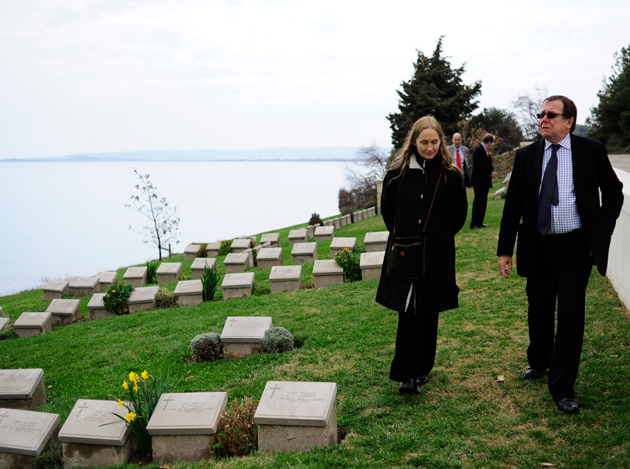 New Zealand's Foreign Minister Murray McCully visits the ANZAC cemeteries accompanied by New Zealand's Ambassador to Ankara Andrea Smith in Gallipoli March 5, 2010. 