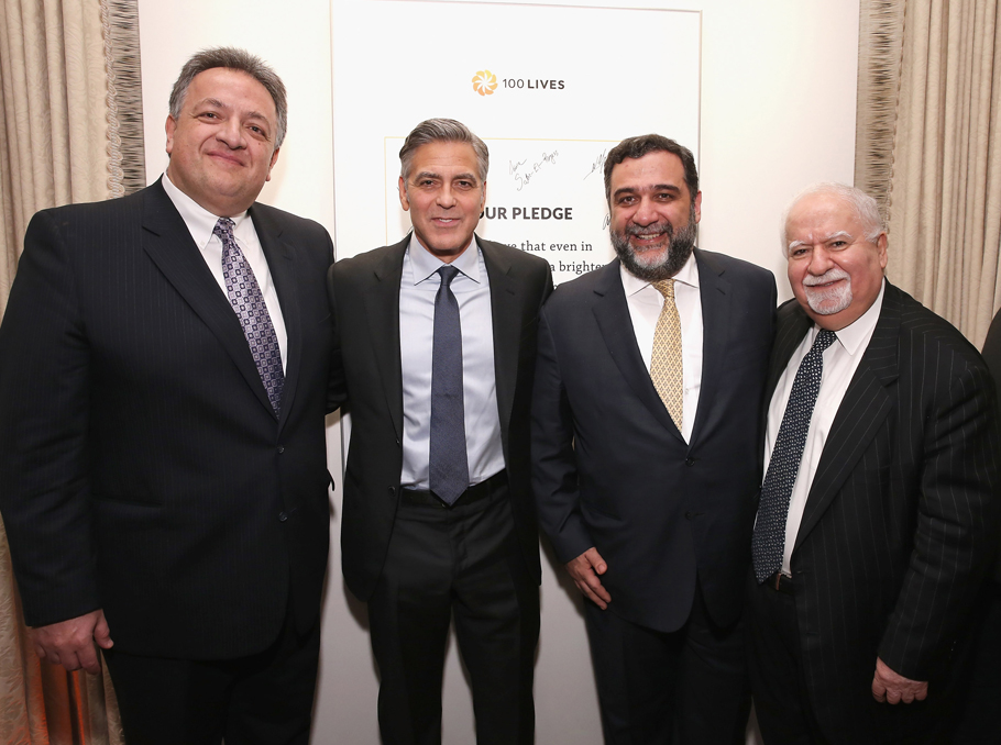 Noubar Afeyan, George Clooney, Ruben Vardanyan and Vartan Gregorian