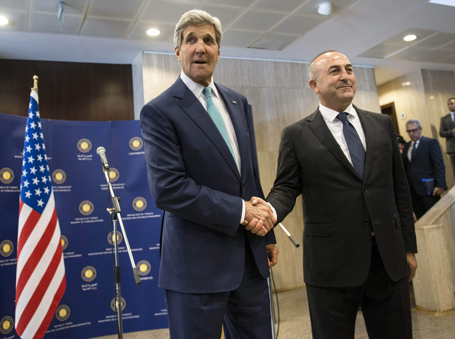 John Kerry and Mevlut Cavusoglu