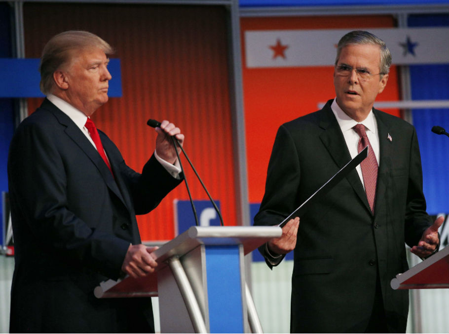 Jeb Bush and Donald Trump in 2015