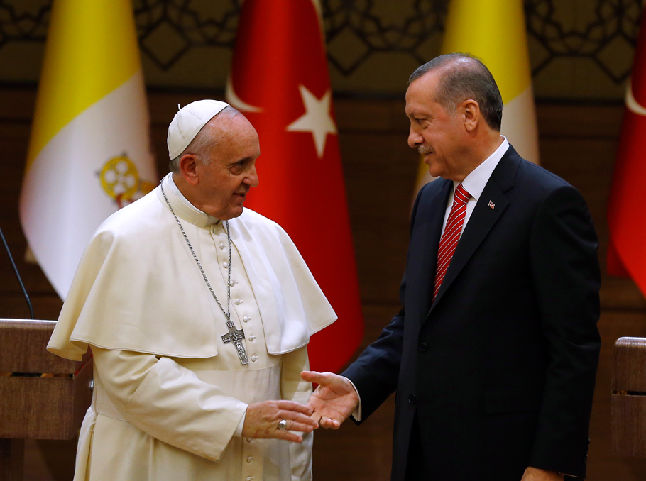 Pope Francis and Recep Tayyip Erdogan