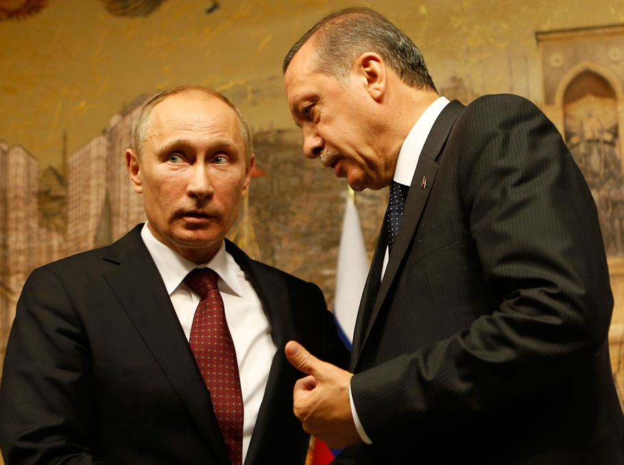 Russian and Turkish presidents, Vladimir Putin and Recep Tayyip Erdogan 
