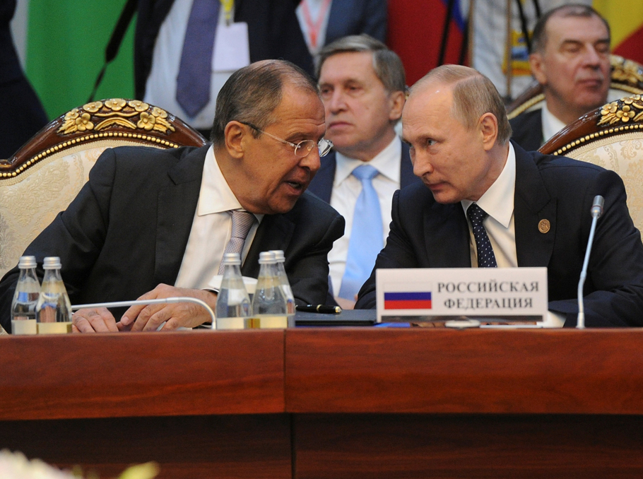 Sergey Lavrov and Vladimir Putin