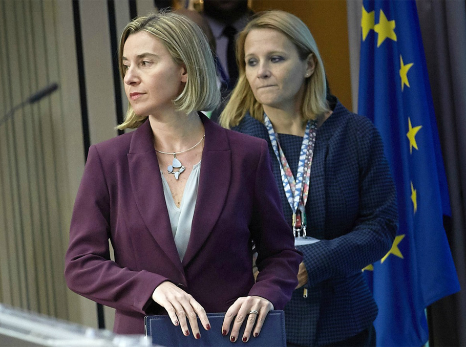 Federica Mogherini and Maja Kocijancic