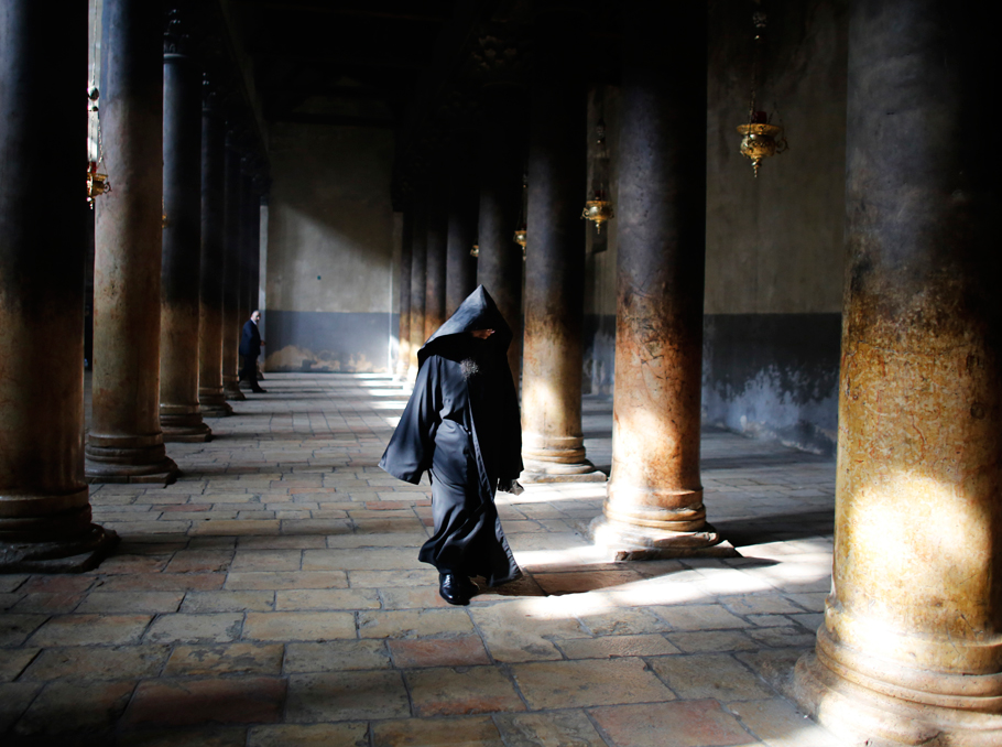 Armenian Monk at the Church of the Nativity in Bethlehem (REUTERS)