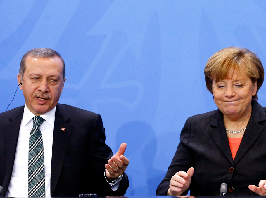 Recep Tayyip Erdogan and Angela Merkel 
