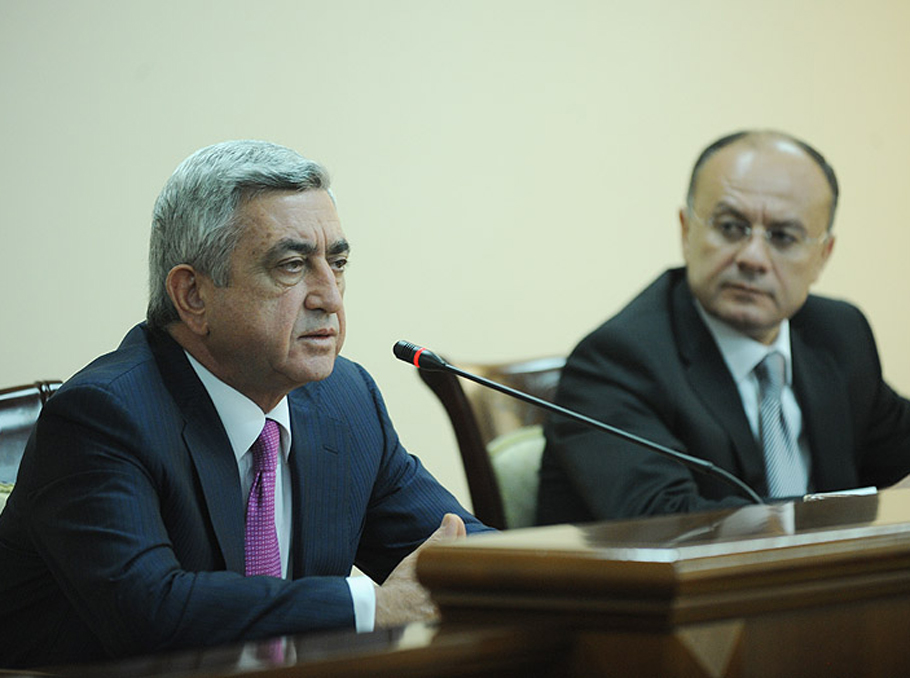 Serzh Sargsyan and Seyran Ohanian on September 26, 2012 