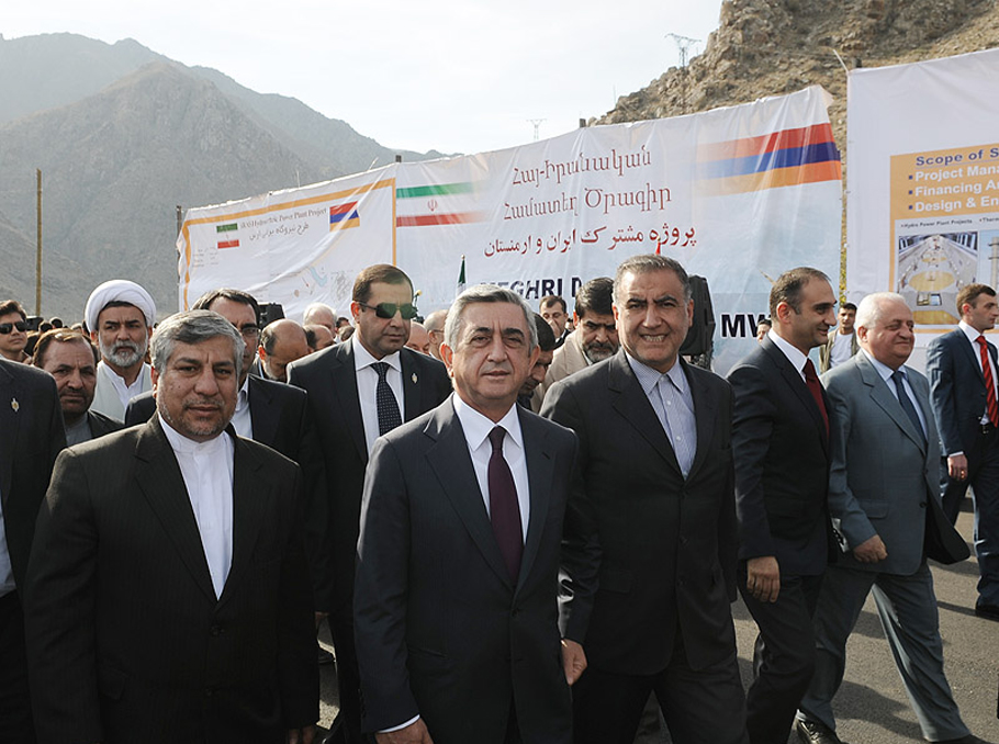 Serzh Sargsyan at the groundbreaking ceremony in Meghri